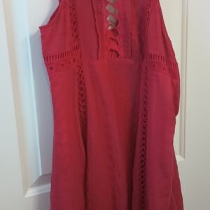 Vibrant Red Lace Dress